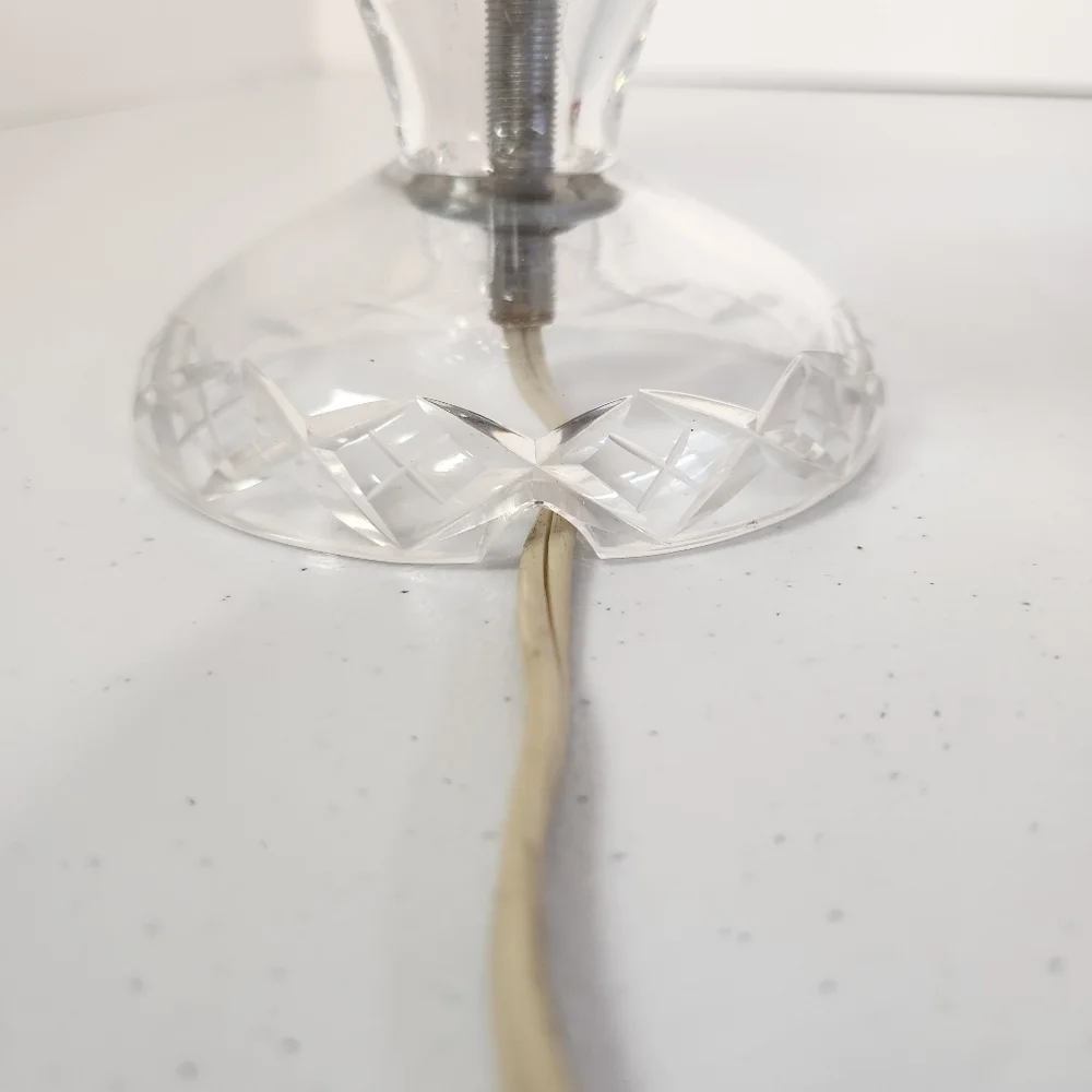 Vintage Cut Crystal Fairy Lamp Pinwheel Patern Czech Bohemian Mushroom Shape - Picture 5 of 10